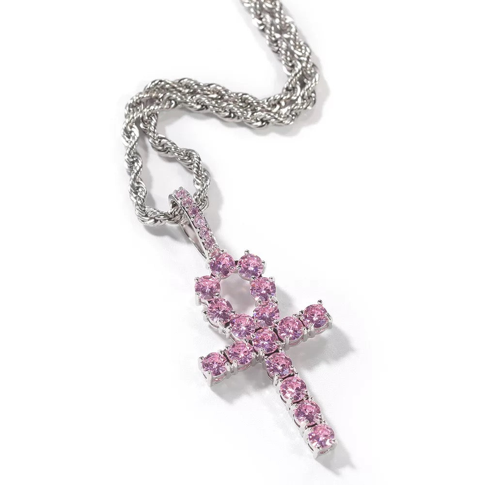 Diamond Ankh Pendant Necklace