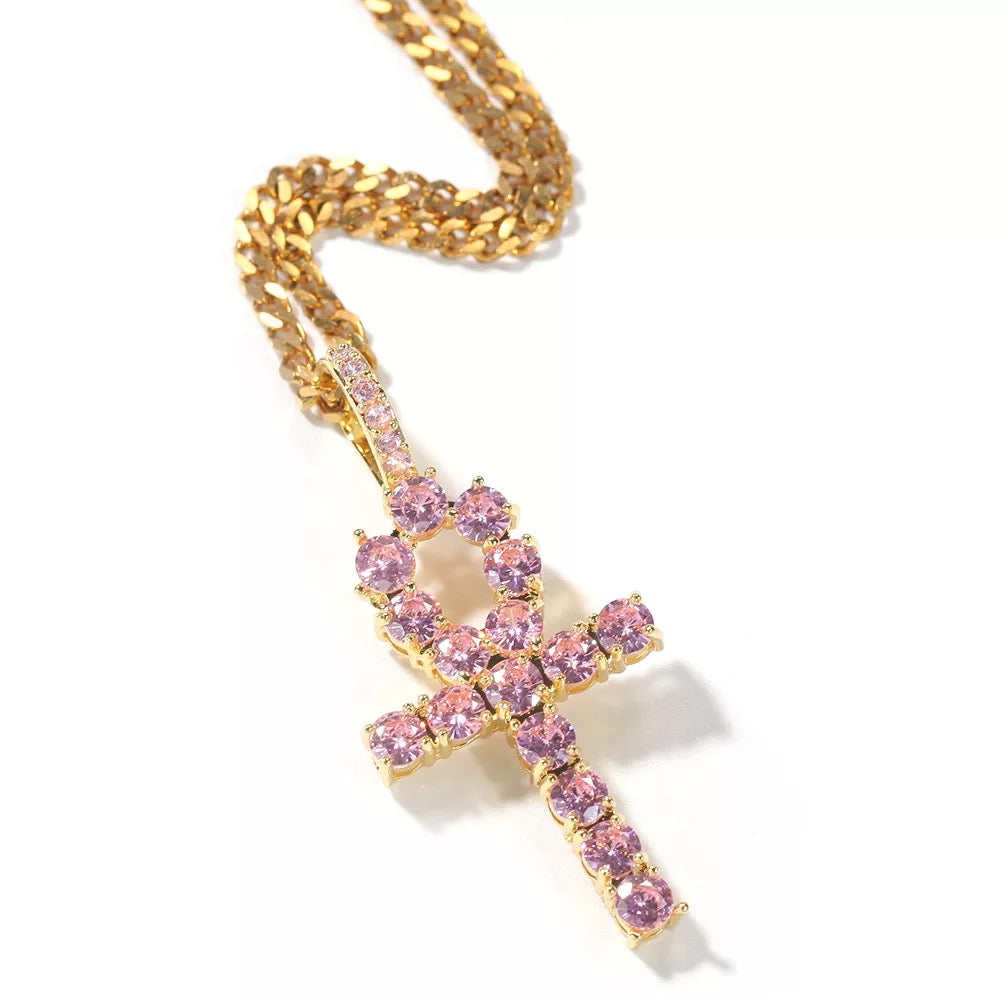 Diamond Ankh Pendant Necklace