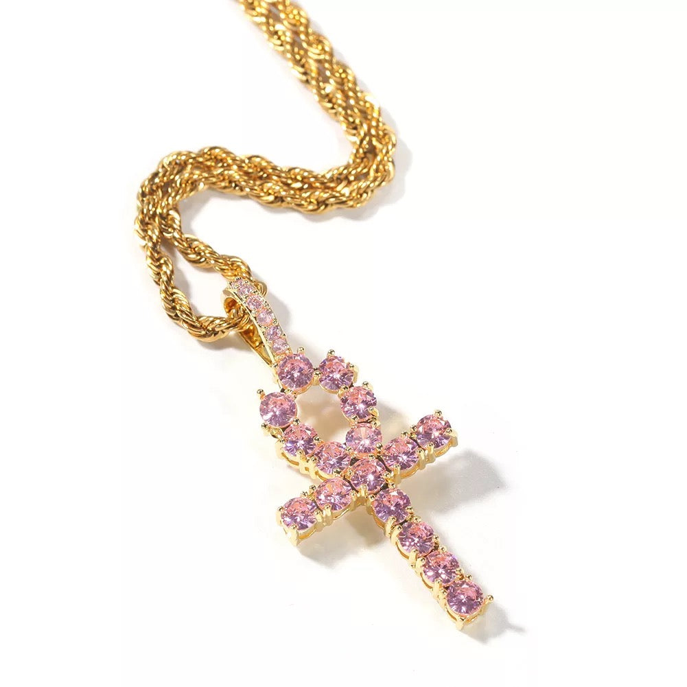 Diamond Ankh Pendant Necklace