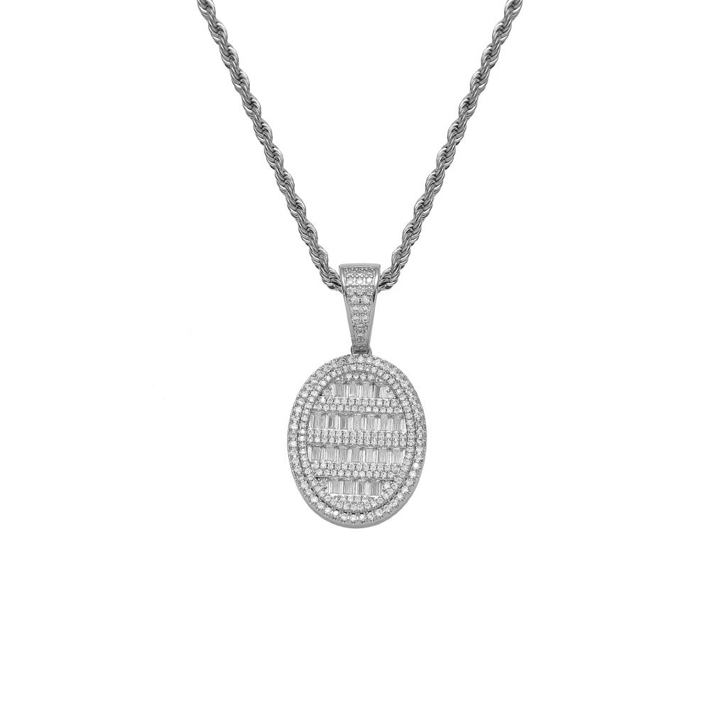 SANTINA BAGUETTE OVAL NECKLACE