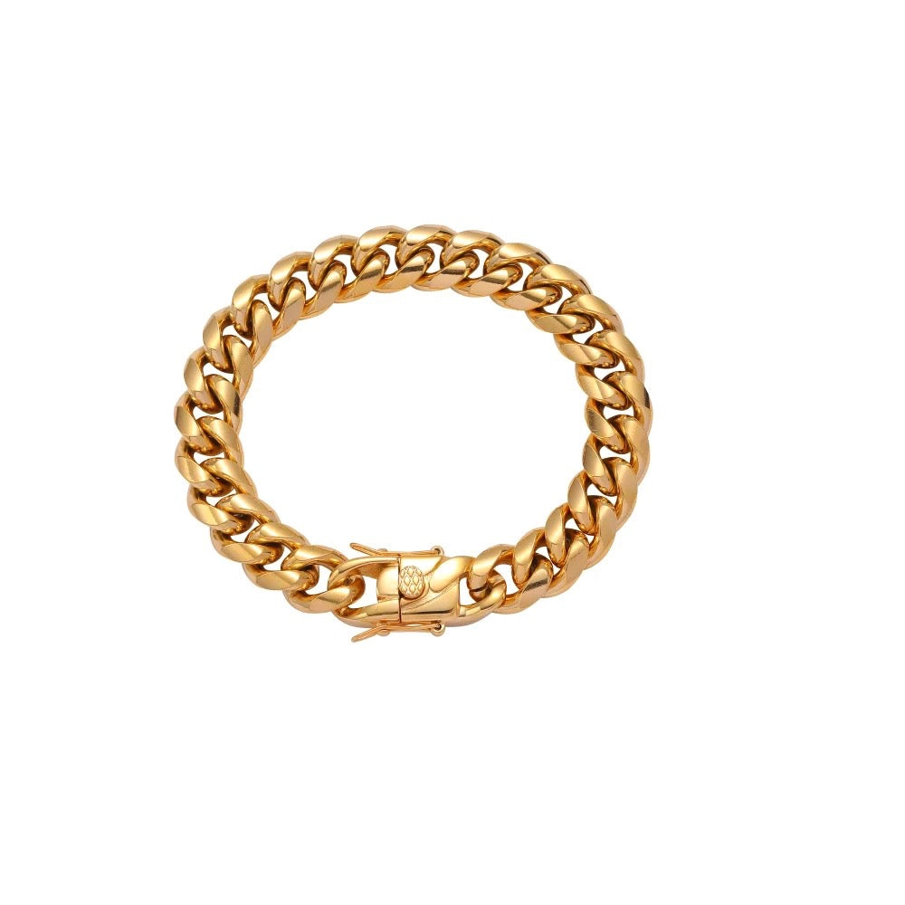 18K 12MM LINK BRACELET