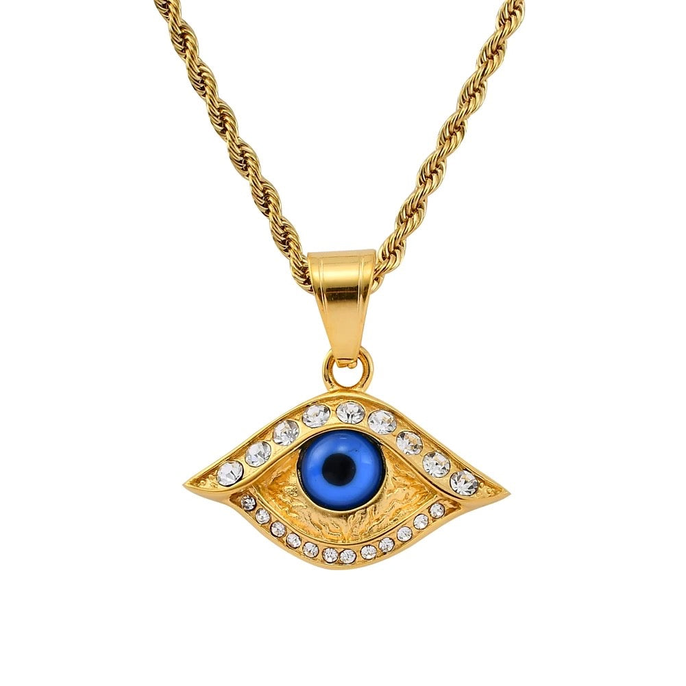 CRYSTALS EVIL EYE NECKLACE