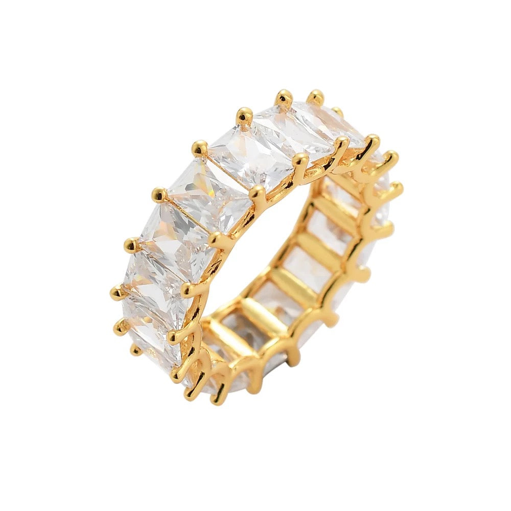 SQUARE CUT ICY BAND RING