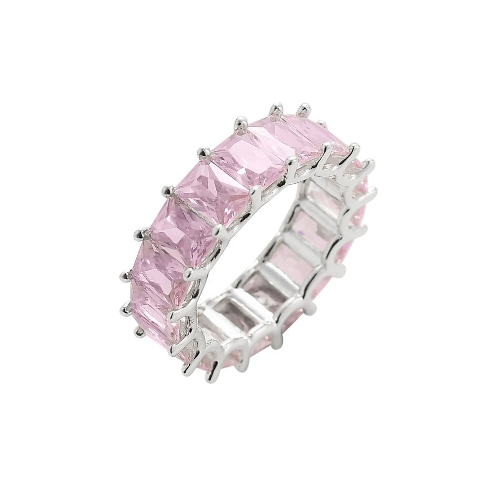 SQUARE CUT ICY BAND RING