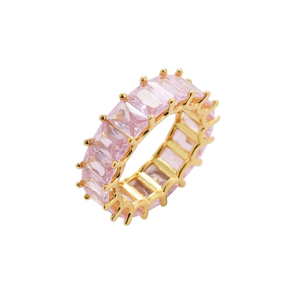 SQUARE CUT ICY BAND RING