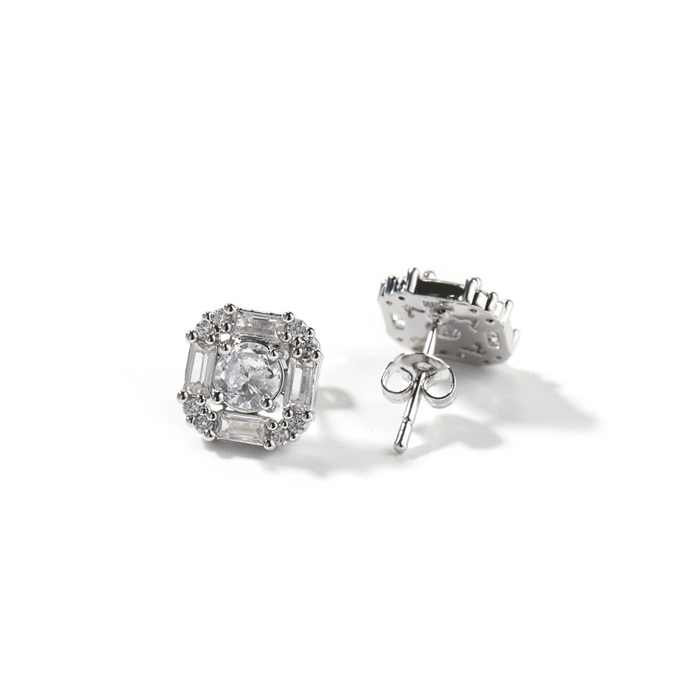 ICY BAGUETTE STUD EARRINGS