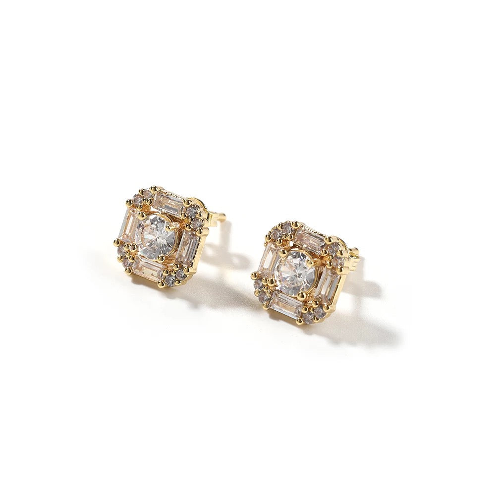 ICY BAGUETTE STUD EARRINGS