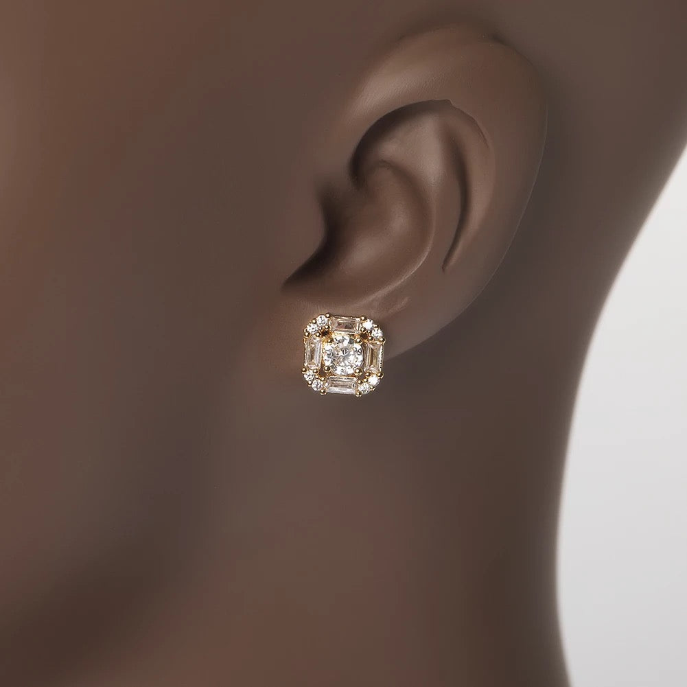 ICY BAGUETTE STUD EARRINGS
