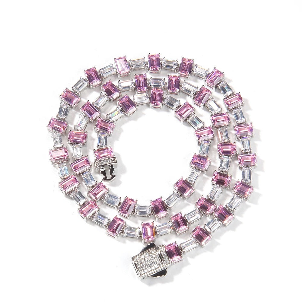 TWO TONED TENNIS NECKLACE