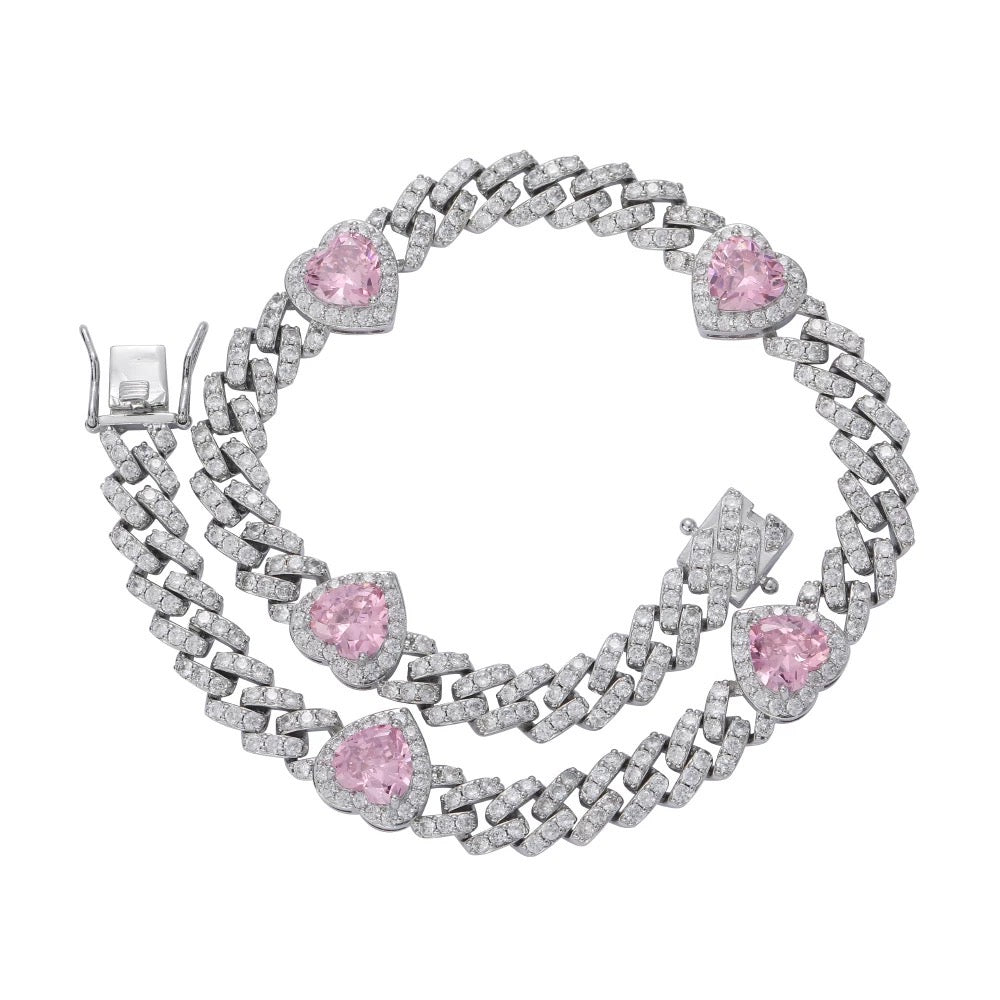 ICY HEART CUBAN LINKS NECKLACE