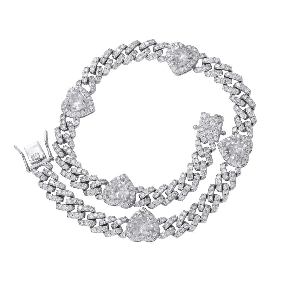 ICY HEART CUBAN LINKS NECKLACE