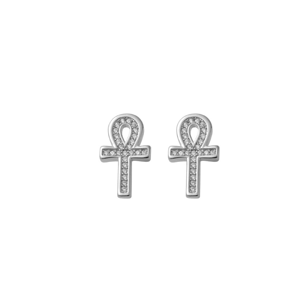 ANKH CROSS STUD EARRING