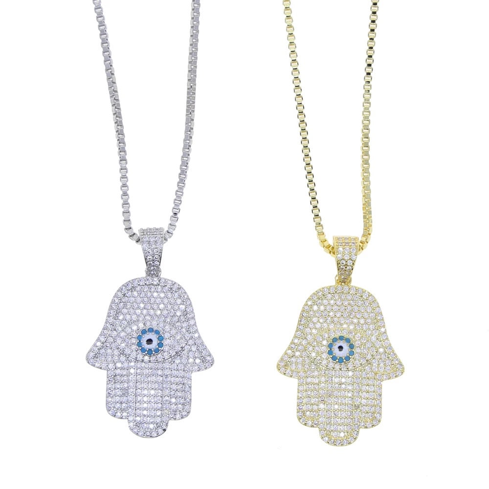 EVIL EYE FATIMA HAND NECKLACE