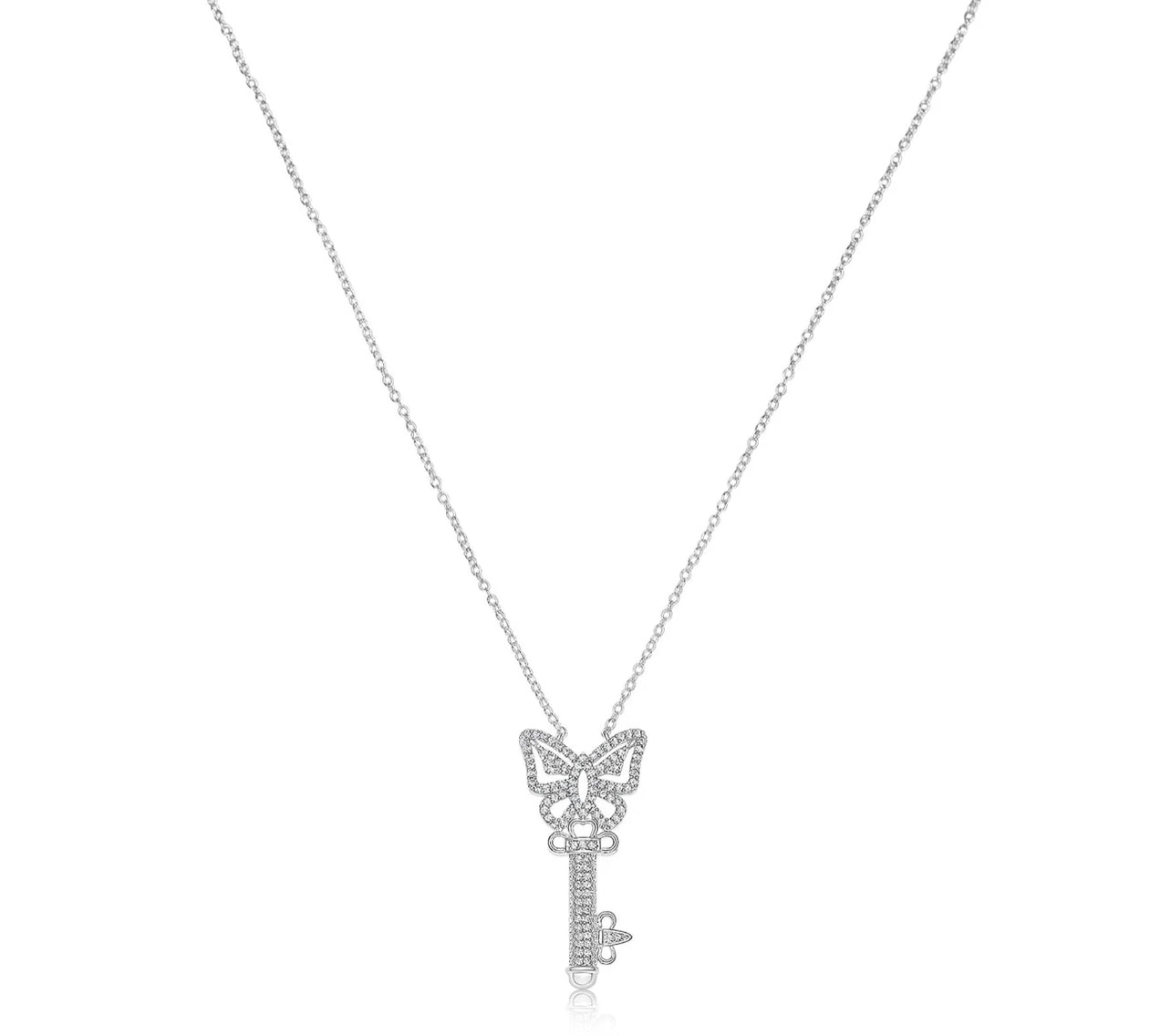 BUTTERFLY KEY PENDANT NECKLACE