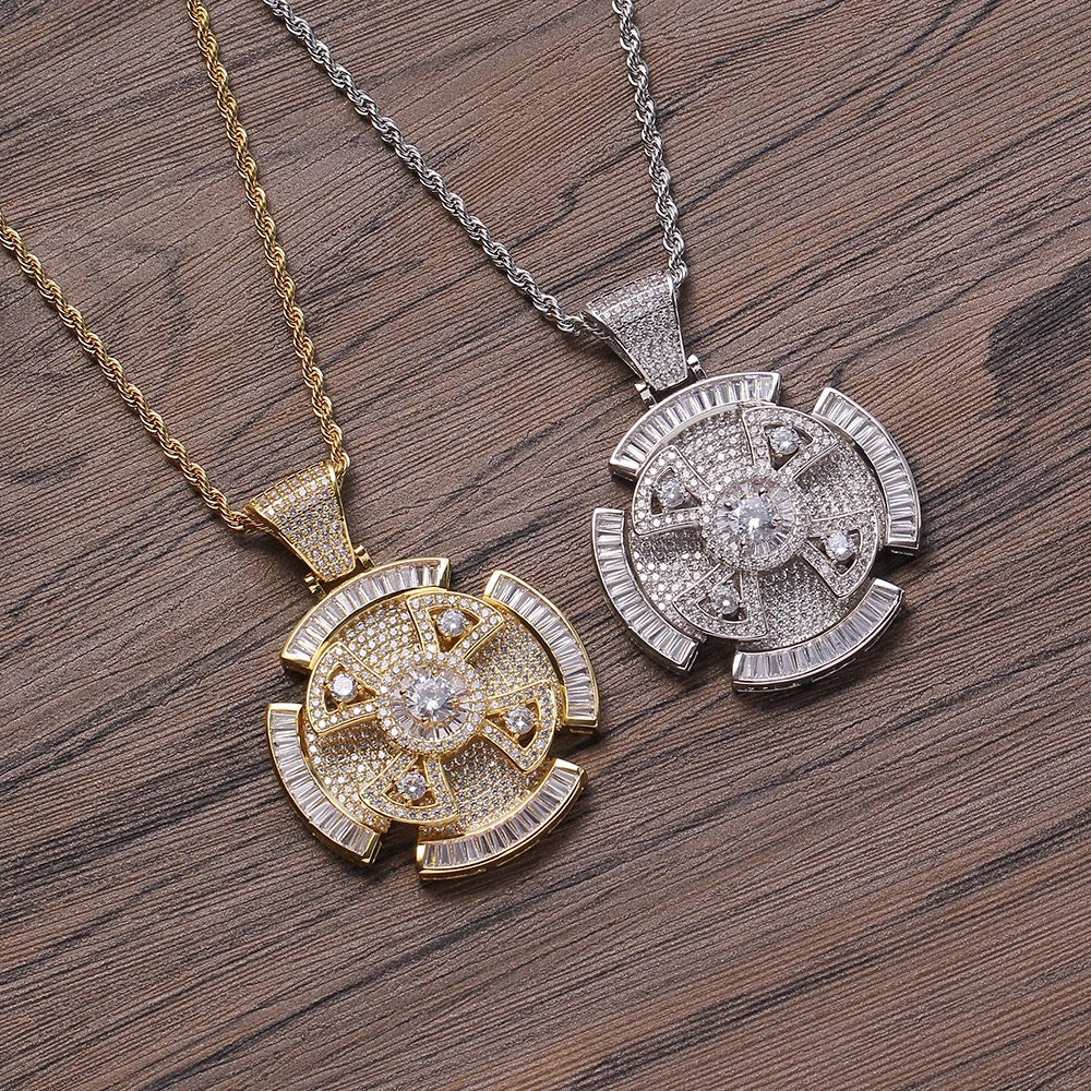 ZIRCON ROTATABLE PENDANT NECKLACE