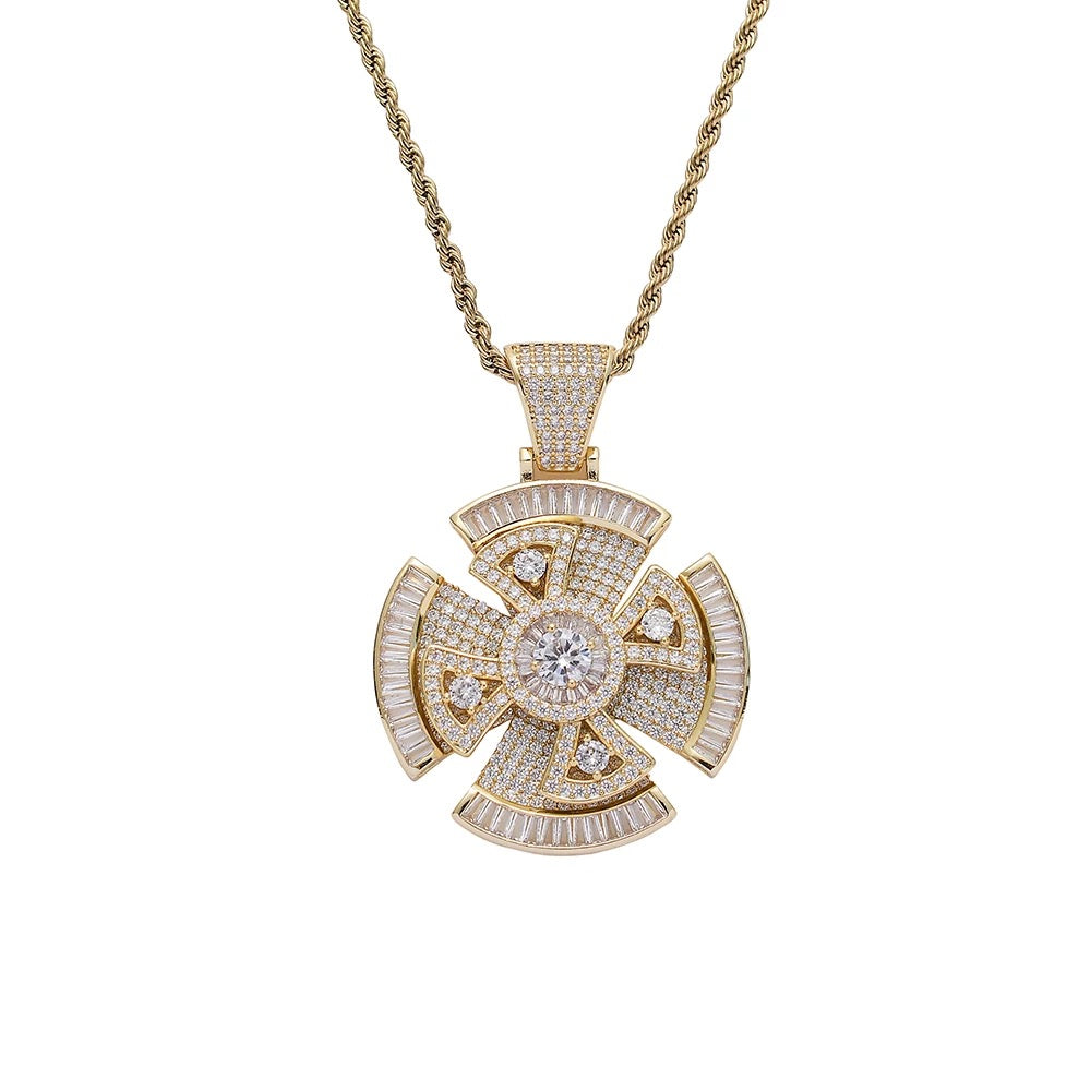 ZIRCON ROTATABLE PENDANT NECKLACE