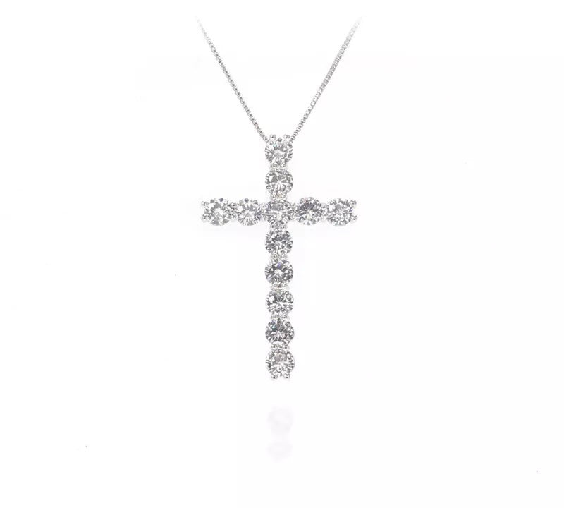 Pink Diamond Cross Necklace