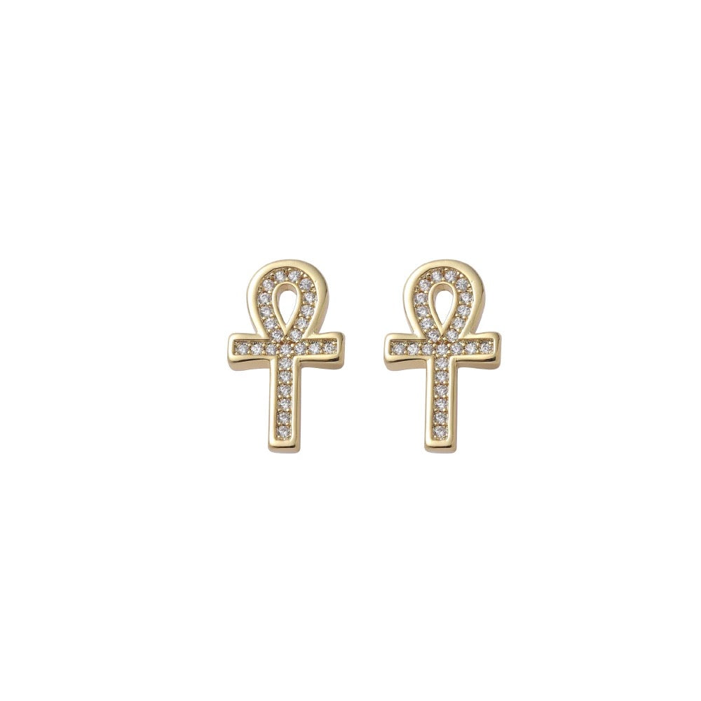 ANKH CROSS STUD EARRING