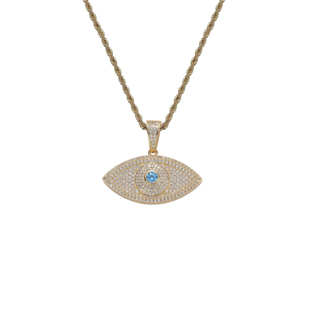 ICY EVIL-EYE PENDANT NECKLACE
