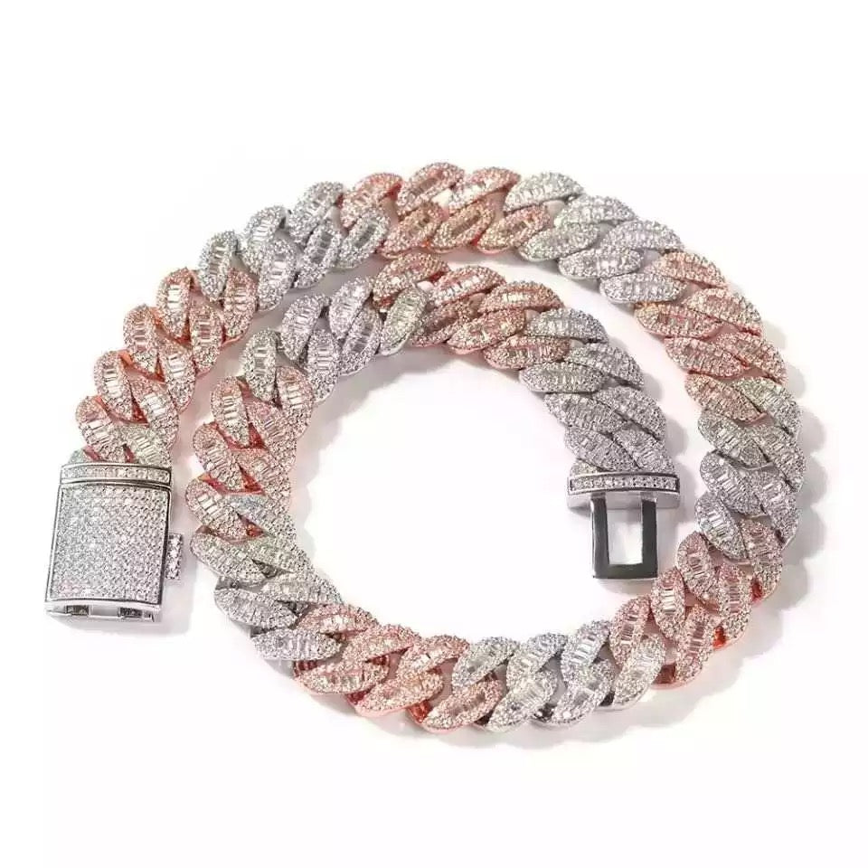 15MM TWO TONES ICY NECKLACE