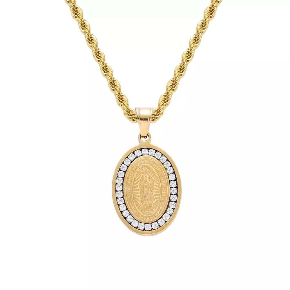 Solid Gold VM pendant Necklace