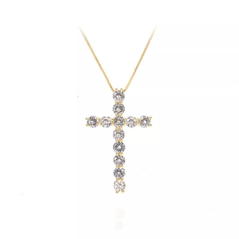Pink Diamond Cross Necklace