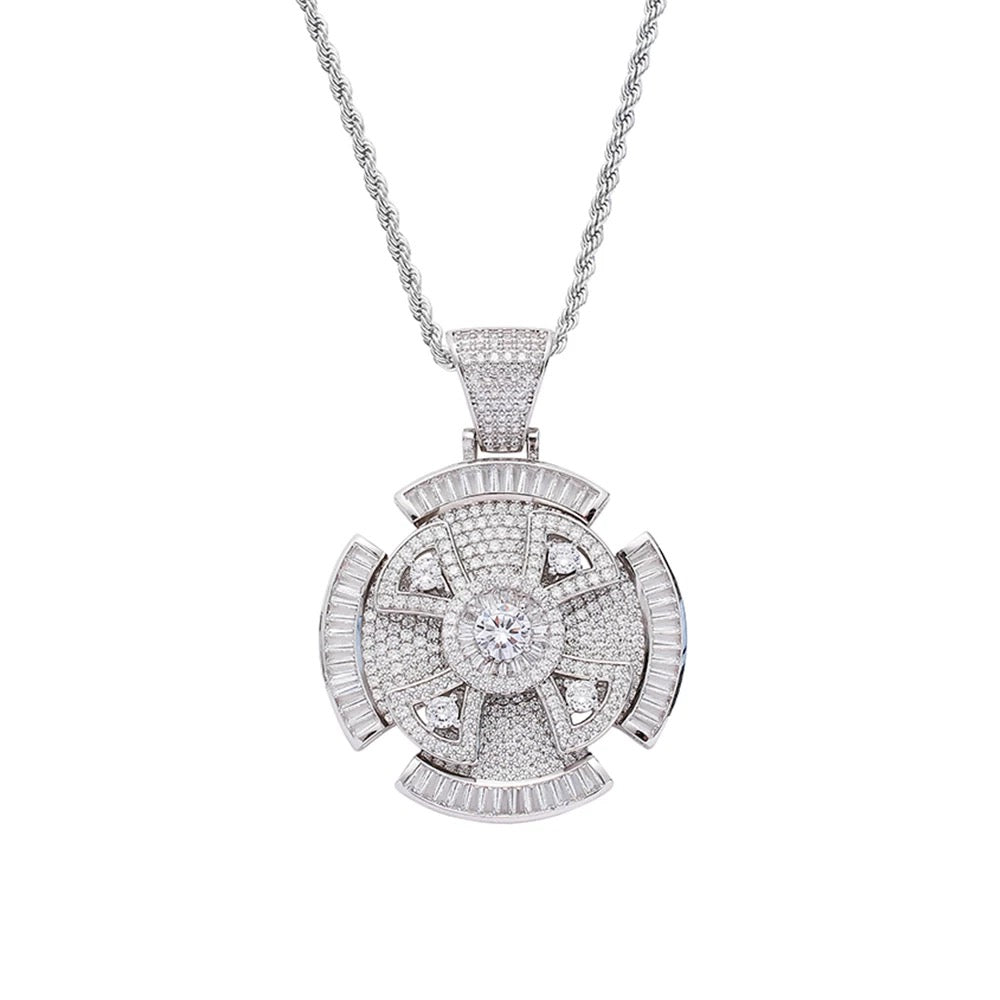 ZIRCON ROTATABLE PENDANT NECKLACE