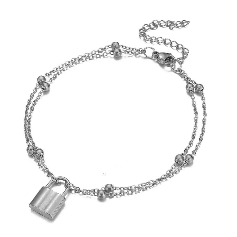 AMAYRA 14K GOLD PLATED LOCK ANKLET&nbsp;